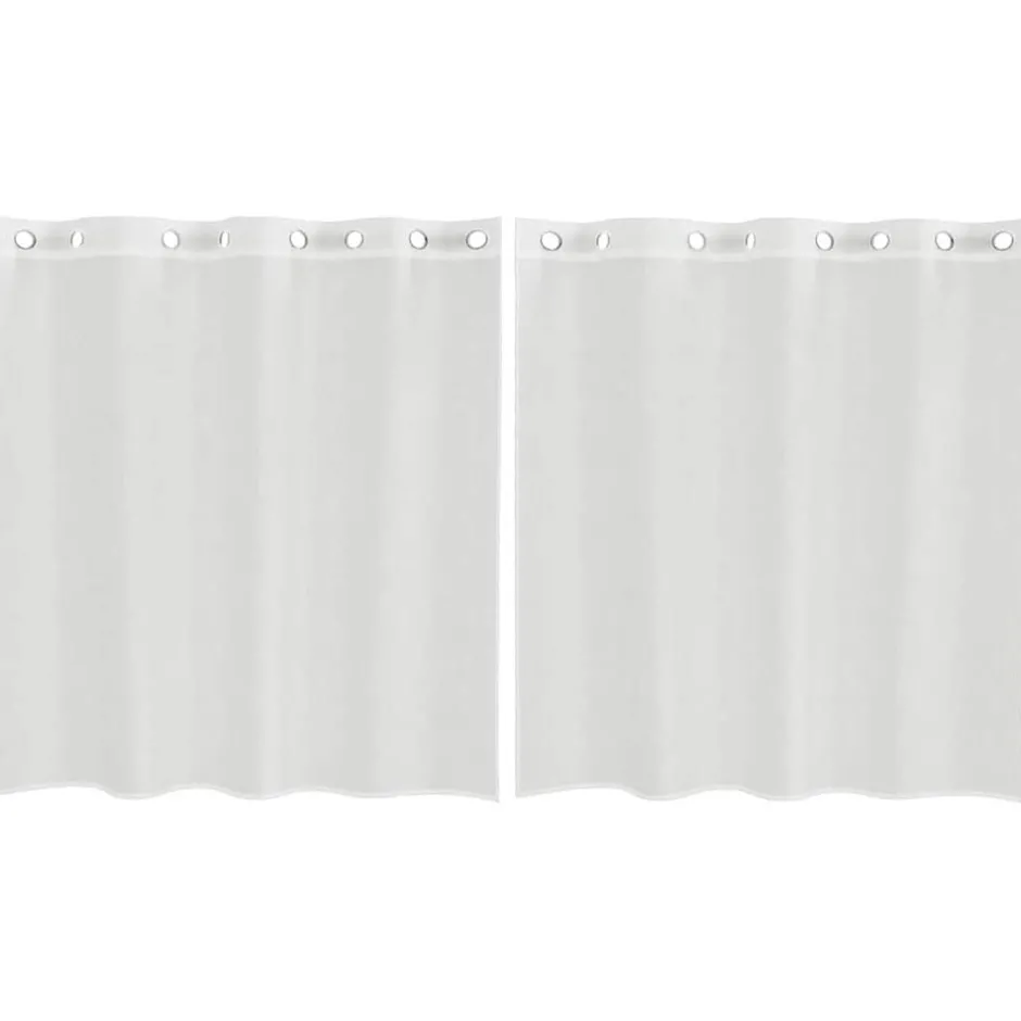 Clearance vidaXL Voile gardiner med genomföringar 2 st Vit