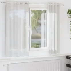 Clearance vidaXL Voile gardiner med genomföringar 2 st Vit