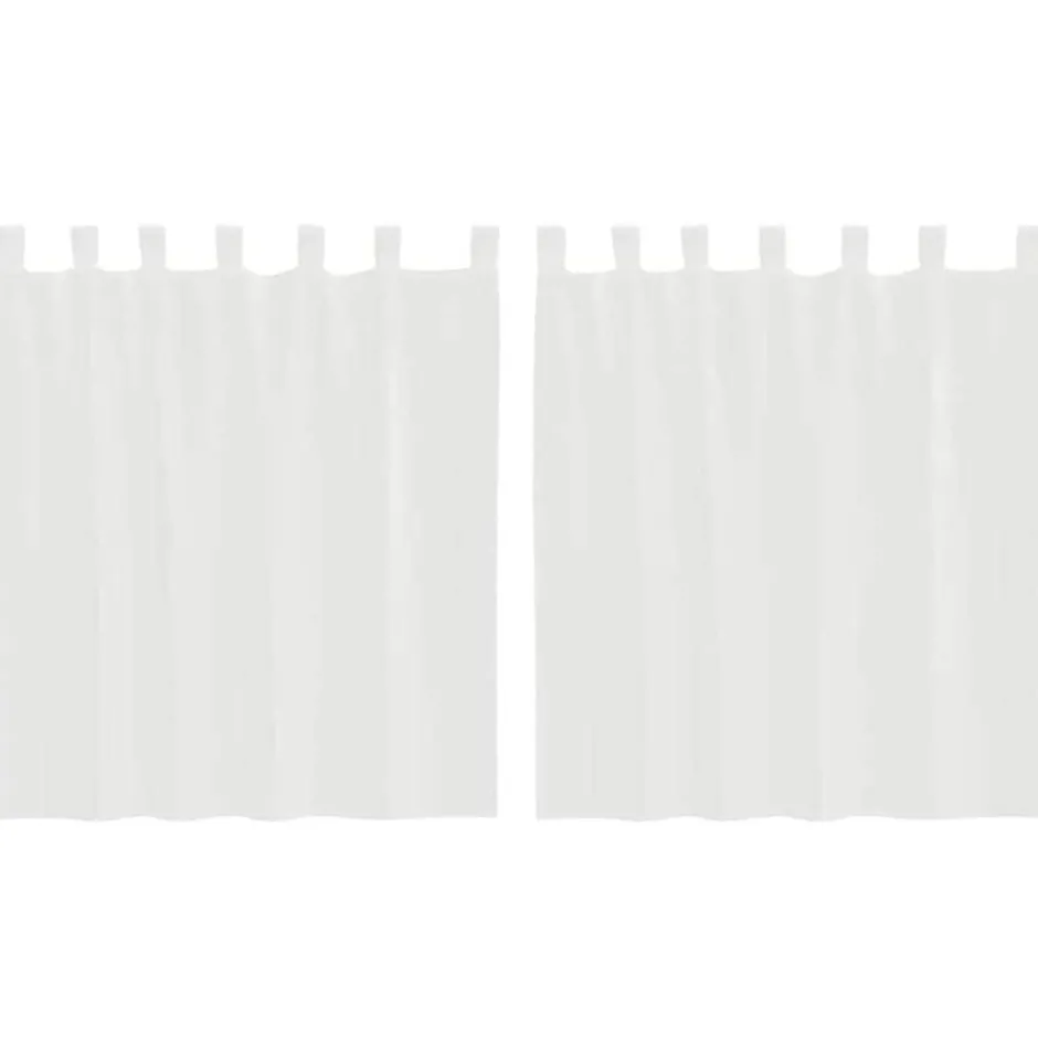 Clearance vidaXL Voile gardiner med stångfickor 2 st Vit