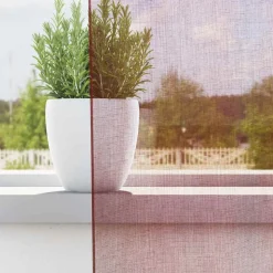 vidaXL Voile gardiner med genomföringar 2 delar vinröd