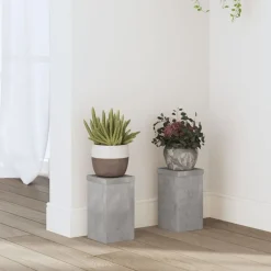 Discount vidaXL Växtställ 2 st 10x10x18 cm konstruerat trä Betonggrå