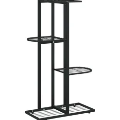 vidaXL Växtställ med 4 hyllor 43x22x76 cm svart metall