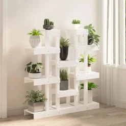 Discount vidaXL Växtställ 104,5x25x109,5 cm massiv furu Vit