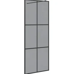 vidaXL Walk-in Duschvägg Svart 80 x 195 cm härdat glas