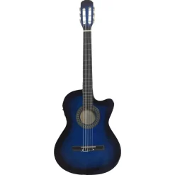 Sale vidaXL Westerngitarr med cutaway EQ och 6 strängar Blå