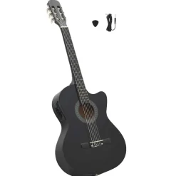 Clearance vidaXL Westerngitarr med cutaway EQ och 6 strängar Svart