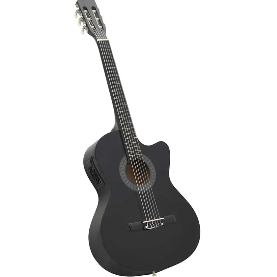 Clearance vidaXL Westerngitarr med cutaway EQ och 6 strängar Svart