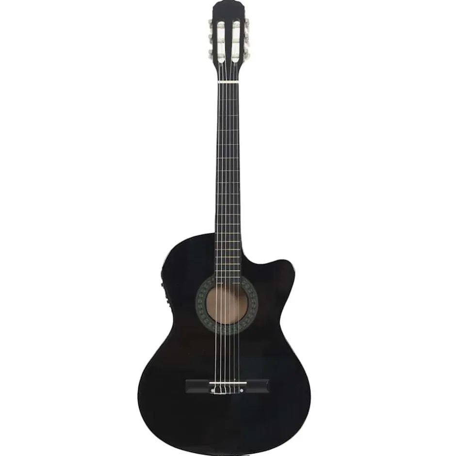 Clearance vidaXL Westerngitarr med cutaway EQ och 6 strängar Svart