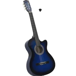 vidaXL Westerngitarr med cutaway 6 strängar blå 38"