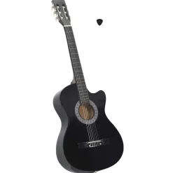 vidaXL Westerngitarr med cutaway 6 strängar svart 38"