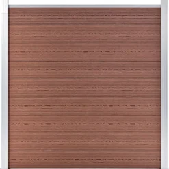 vidaXL WPC-staketpanel 9 fyrkantig + 1 vinklad 1657x186 cm brun