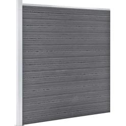 vidaXL WPC-staketpanel 2 fyrkantig + 1 vinklad 446x186 cm grå