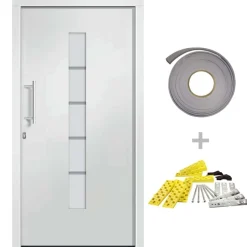 vidaXL Ytterdörr aluminium och PVC vit 100x200 cm
