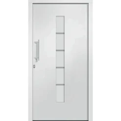 vidaXL Ytterdörr aluminium och PVC vit 100x200 cm