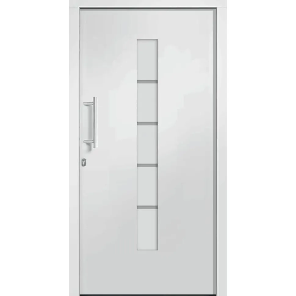 vidaXL Ytterdörr aluminium och PVC vit 100x200 cm