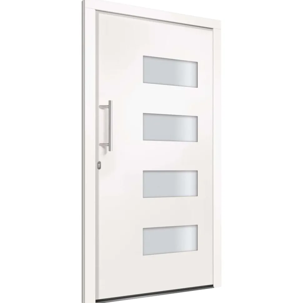 vidaXL Ytterdörr aluminium och PVC vit 100x200 cm