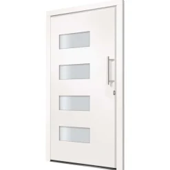 vidaXL Ytterdörr aluminium och PVC vit 100x200 cm