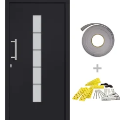 Discount vidaXL Ytterdörr aluminium och PVC 100x200 cm Antracit