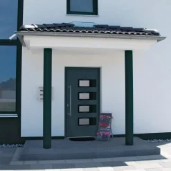 vidaXL Ytterdörr antracit 100x200 cm aluminium och PVC