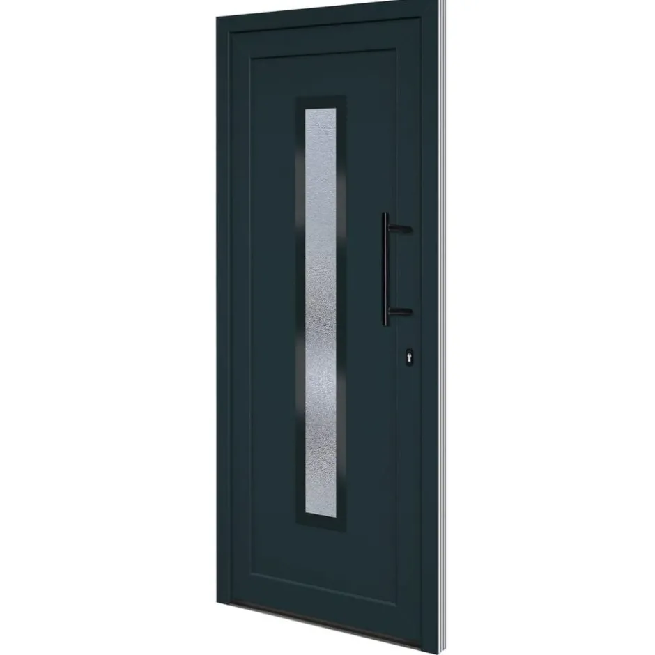 New vidaXL Ytterdörr 88x200 cm PVC Antracit