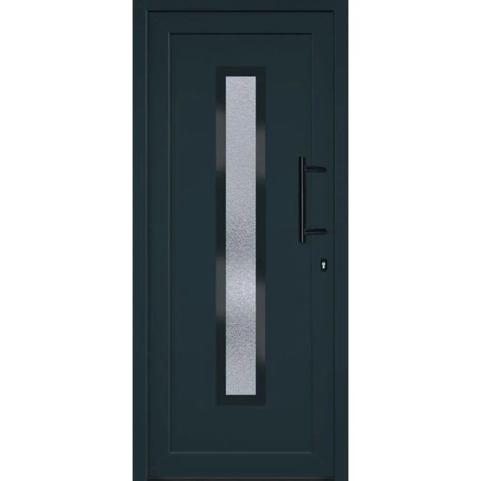 New vidaXL Ytterdörr 88x200 cm PVC Antracit