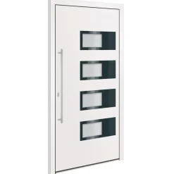 vidaXL Ytterdörr vit 100x200 cm aluminium och PVC
