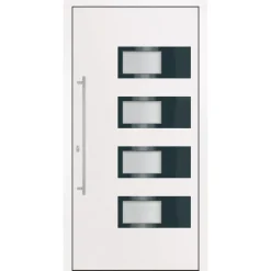 vidaXL Ytterdörr vit 100x200 cm aluminium och PVC