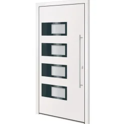 Hot vidaXL Ytterdörr 100x200 cm aluminium och PVC Vit