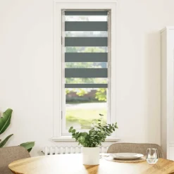 vidaXL Zebragardin mörkgrå 40x100 cm tyg bredd 35,9 cm polyester